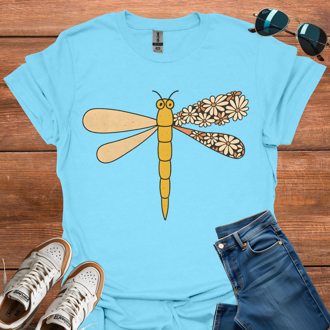 Dragon Fly And Flower T-Shirt