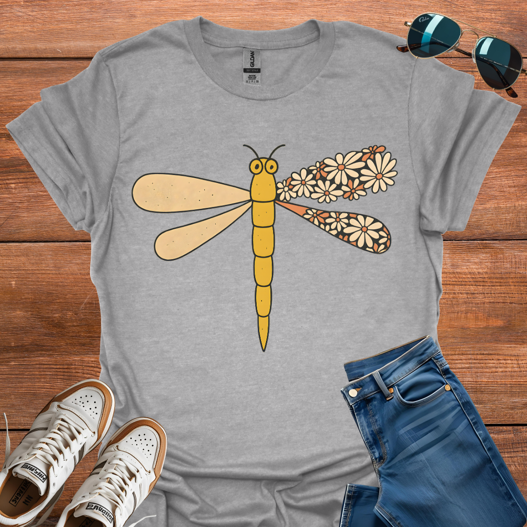 Dragon Fly And Flower T-Shirt