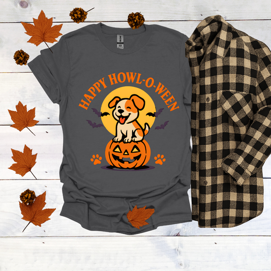 Happy Dog on jack-o'-lantern T-Shirt