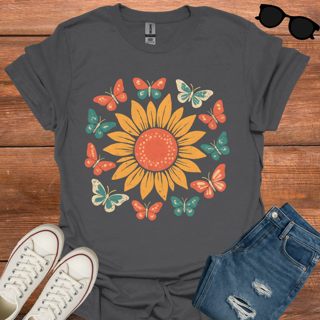 Boho Butterfly Flower T-Shirt