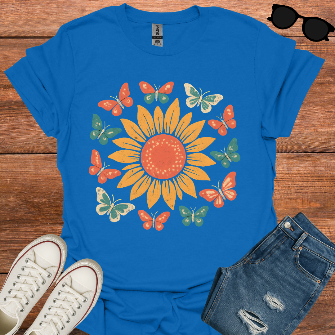 Boho Butterfly Flower T-Shirt