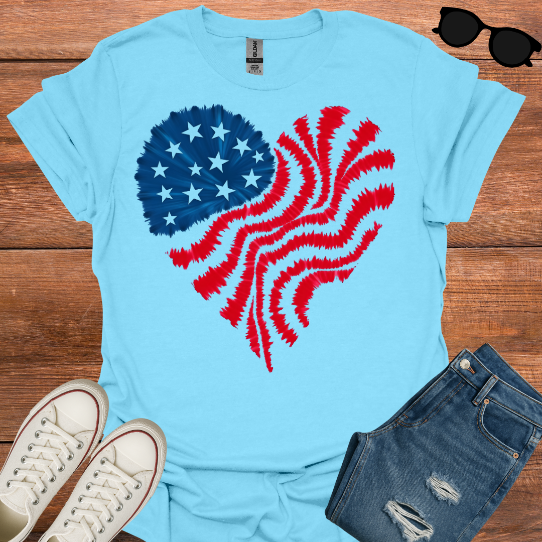 USA Flag Heart T-Shirt