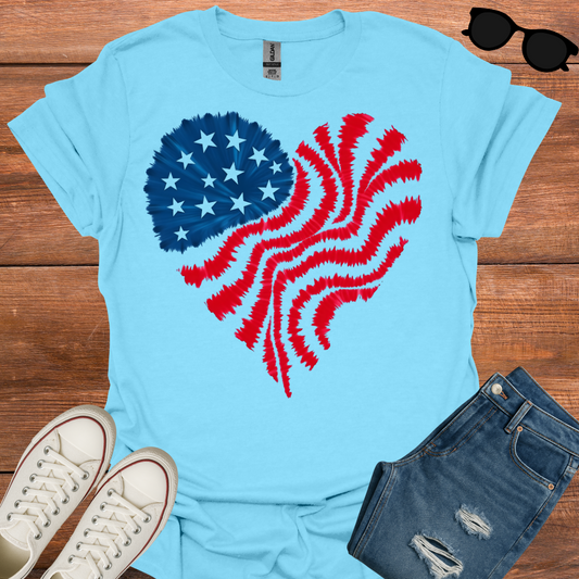 USA Flag Heart T-Shirt
