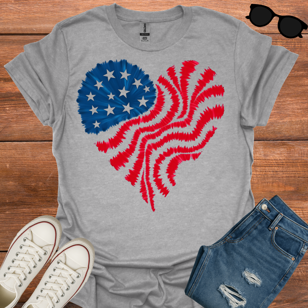 USA Flag Heart T-Shirt