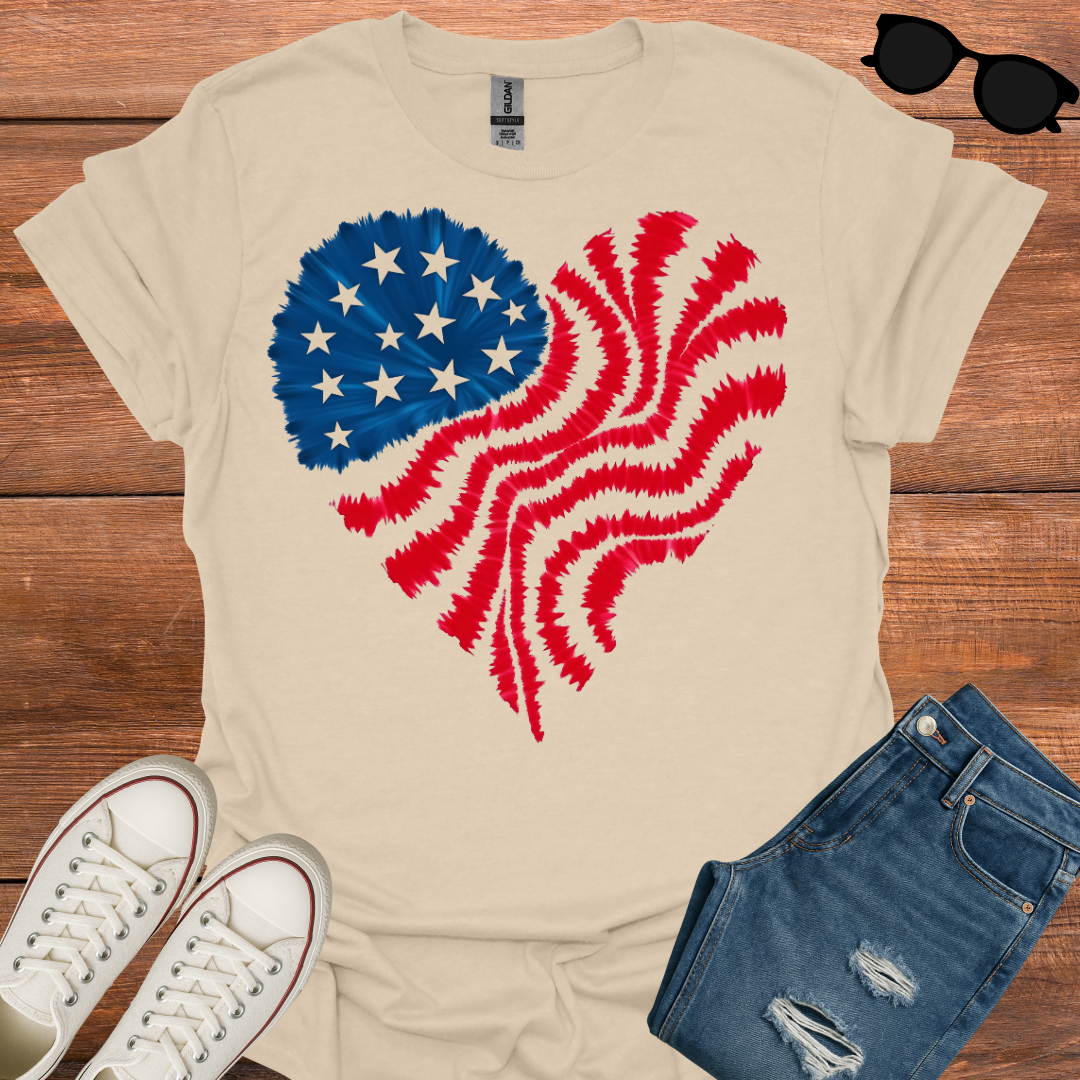 USA Flag Heart T-Shirt