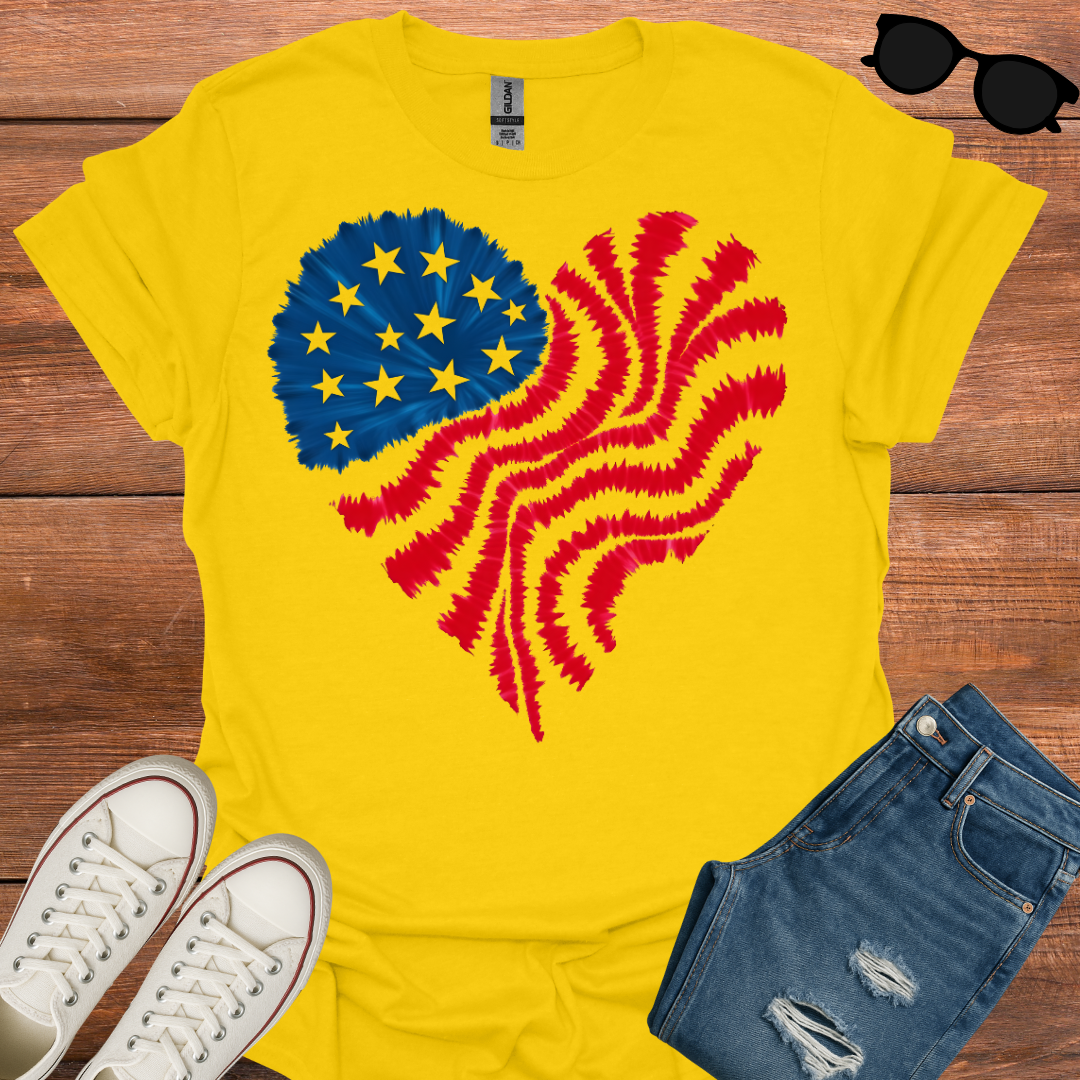 USA Flag Heart T-Shirt