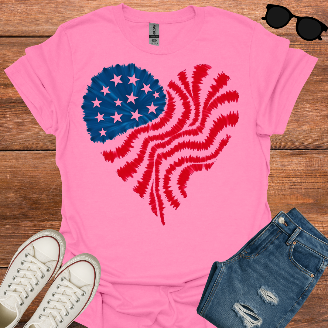USA Flag Heart T-Shirt