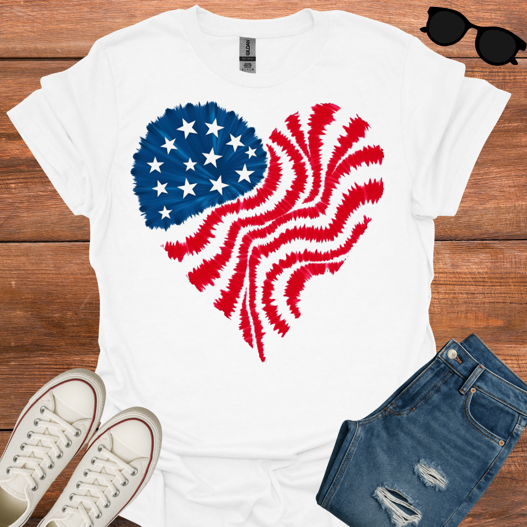 USA Flag Heart T-Shirt
