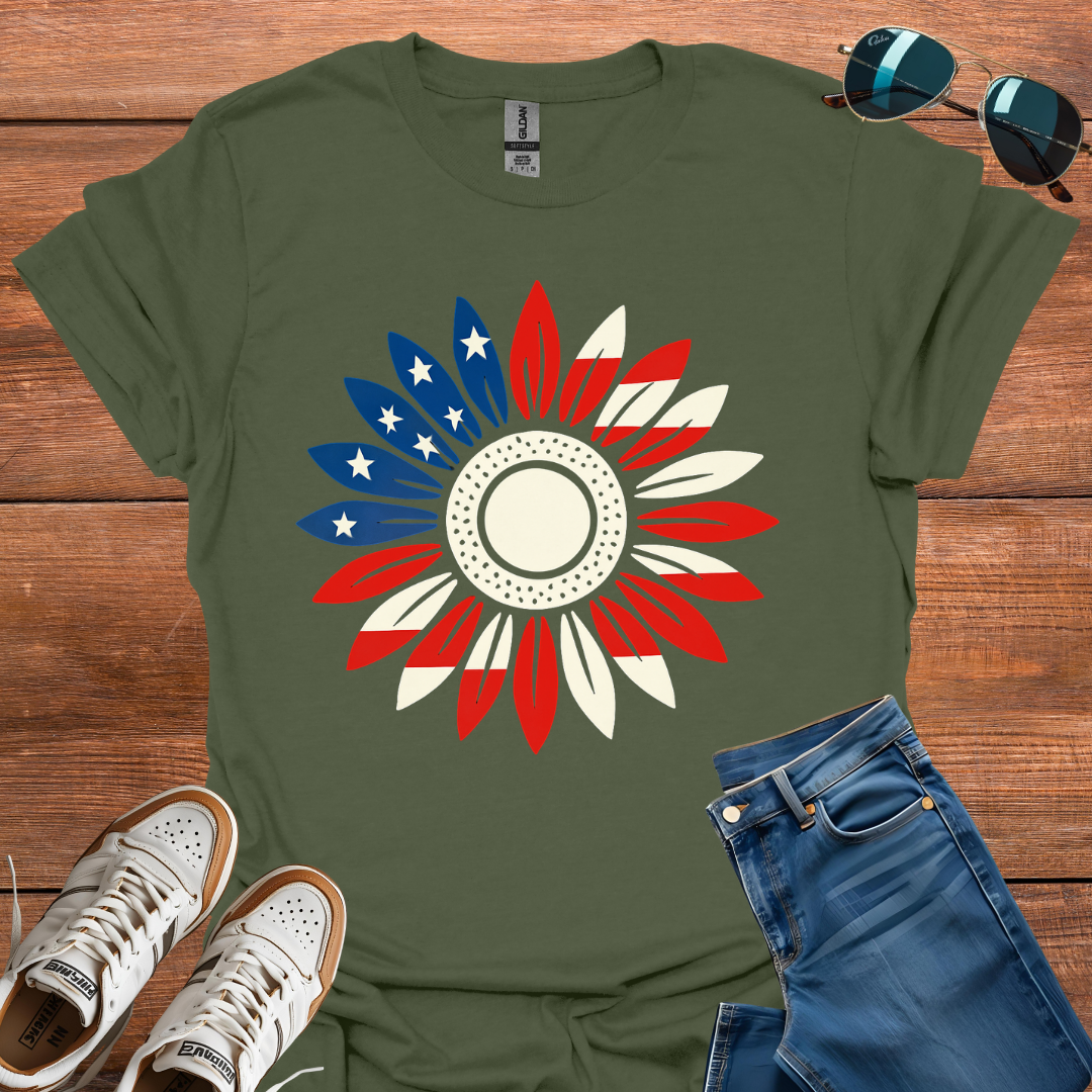 Patriotic Sunflower T-Shirt