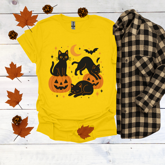 Halloween Cats And Pumpkin T-Shirt