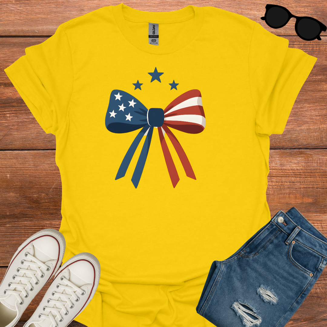Patriotic Bow and Stars T-Shirt