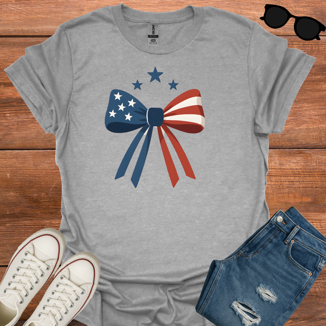 Patriotic Bow and Stars T-Shirt