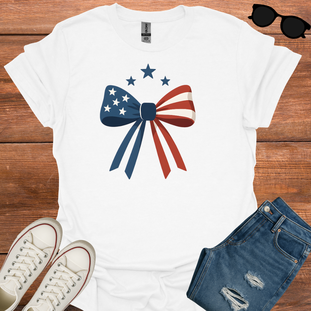 Patriotic Bow and Stars T-Shirt