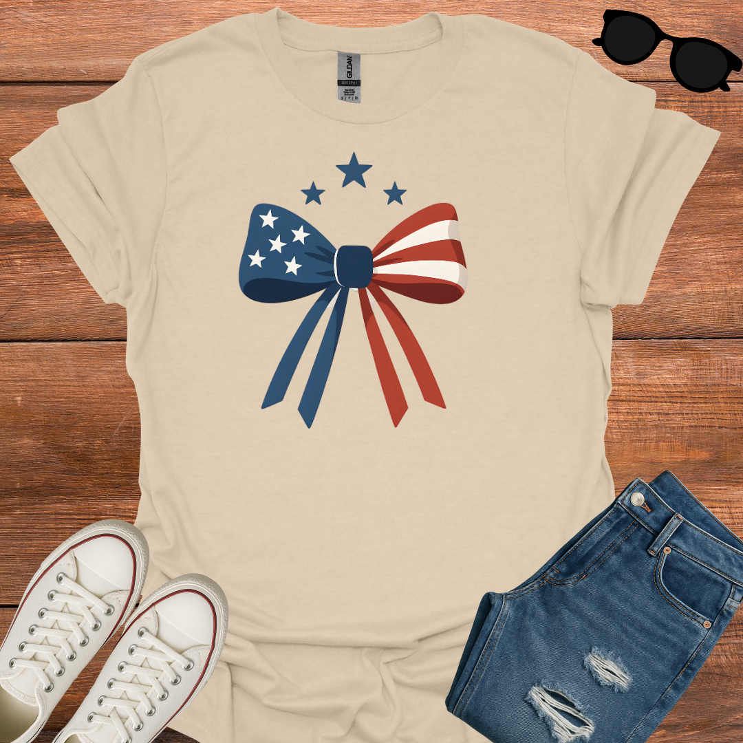 Patriotic Bow and Stars T-Shirt