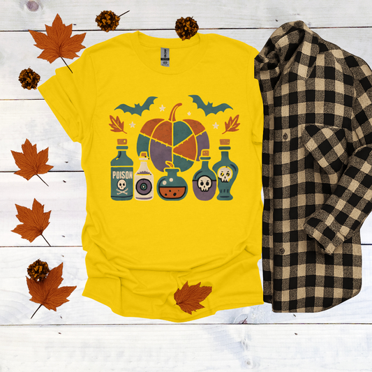 Spooky Patchwork Pumpkin T-Shirt